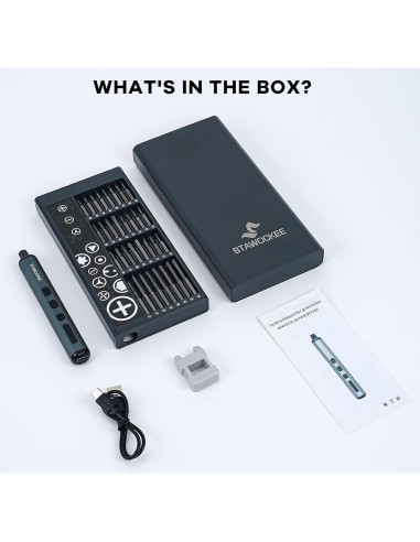 Mini Destornillador Eléctrico Stawockee 68 en 1 Recargable