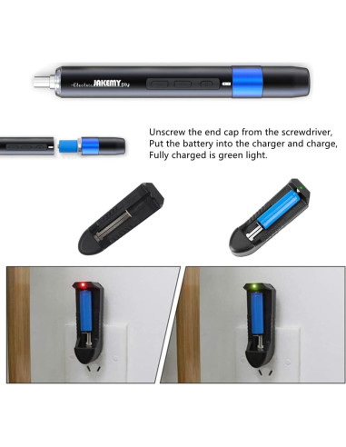 Destornillador eléctrico JAKEMY 61 en 1 recargable con LED