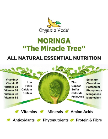 Cápsulas de Moringa Orgánica Veda 1000mg - 120 Unidades Cápsulas de Moringa Orgánica Veda 1000mg - 120 Unidades
