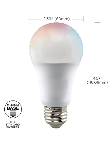 Bombilla LED inteligente Satco Starfish A19 10W 2-Pack RGB