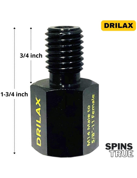 Adaptador Amoladora DRILAX M14 a 5/8"-11 12000 RPM Adaptador Amoladora DRILAX M14 a 5/8"-11 12000 RPM