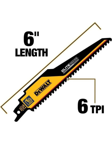 Hoja de Sierra Recíproca DeWalt 15,24 cm 6 TPI Demolición