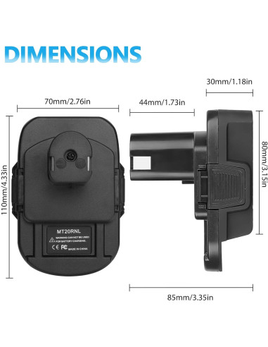 Adaptador de Batería MT20RNL para Makita 18V a Ryobi 18V