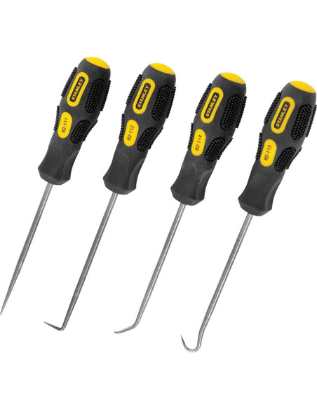 Juego de Ganchos Stanley 751-185 de 4 Piezas con Agarre Antideslizante Juego de Ganchos Stanley 751-185 de 4 Piezas con Agarre Antideslizante