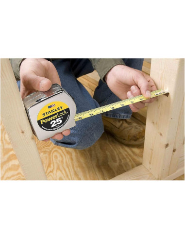 Regla Stanley Powerlock II 25ft (7.62m) Cromo/Amarillo