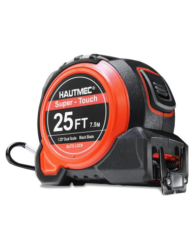 Cinta Métrica HAUTMEC 7.62m Acero Carbono Gancho Magnético