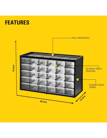 Caja de Almacenamiento Stanley 1-93-980 30 Compartimentos Caja de Almacenamiento Stanley 1-93-980 30 Compartimentos