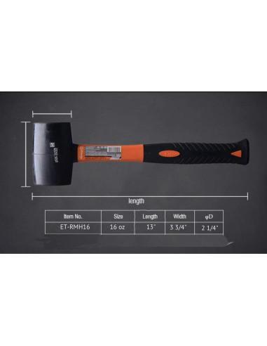 Martillo de Goma Edward Tools 16 oz - Cabeza Ecológica