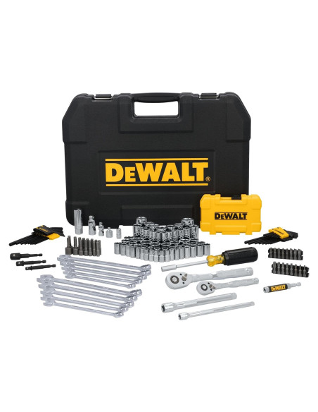 Juego de Herramientas Mecánicas DEWALT 142 Piezas SAE y Métrico Juego de Herramientas Mecánicas DEWALT 142 Piezas SAE y Métrico