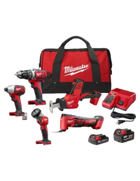 Kit Inalámbrico Milwaukee M18 7 Herramientas 18V con Baterías Kit Inalámbrico Milwaukee M18 7 Herramientas 18V con Baterías