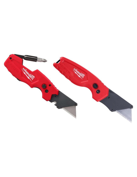 Cuchillo Utilitario Milwaukee 2 Piezas Plegable 6-en-1 Rojo Cuchillo Utilitario Milwaukee 2 Piezas Plegable 6-en-1 Rojo