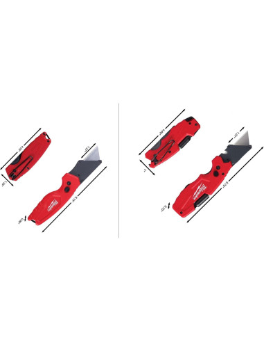 Cuchillo Utilitario Milwaukee 2 Piezas Plegable 6-en-1 Rojo