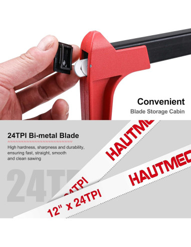 Sierra de Arco HAUTMEC 30 cm Ajustable para Metal y Madera