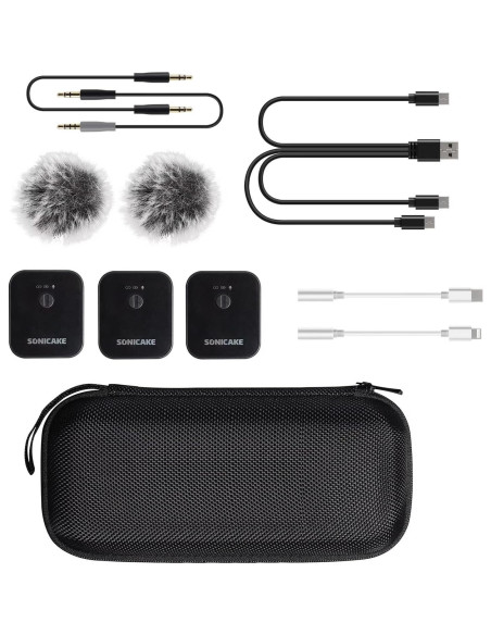 Micrófono Lavalier Inalámbrico SONICAKE QWM-12 50m 10h Micrófono Lavalier Inalámbrico SONICAKE QWM-12 50m 10h