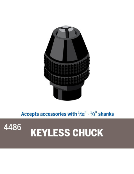 Chuck Sin Llave Dremel 4486 para Accesorios 0,8 a 3,2 mm Chuck Sin Llave Dremel 4486 para Accesorios 0,8 a 3,2 mm