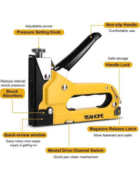 Grapadora Manual YEAHOME 4-en-1 con 4000 Grapas Grapadora Manual YEAHOME 4-en-1 con 4000 Grapas