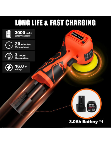 Lijadora eléctrica inalámbrica Vkndoynt 16.8V 3500 RPM 3.0Ah Lijadora eléctrica inalámbrica Vkndoynt 16.8V 3500 RPM 3.0Ah