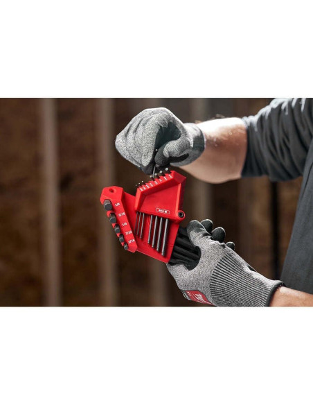 Juego de Llaves Allen Milwaukee 9PC Métrico Punta Esférica Juego de Llaves Allen Milwaukee 9PC Métrico Punta Esférica