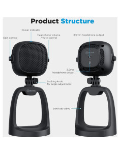 Micrófono USB BOYA BY-CM6 Cardioide para PC y Podcast 2