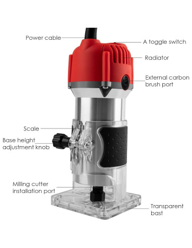 Router de Madera WWahuayuan 800W Kit Compacto con Guantes