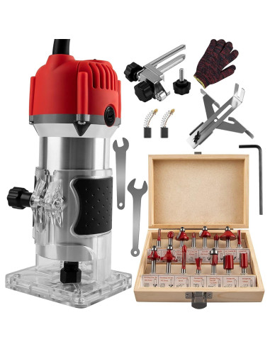 Router de Madera WWahuayuan 800W Kit Compacto con Guantes