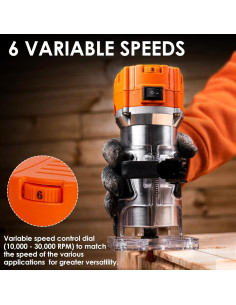 Router Compacto THINKWORK 800W 6 Velocidades + 15 Brocas 2