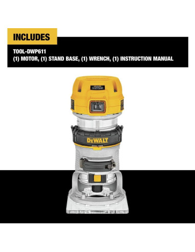 Router DEWALT DWP611 1.25HP Base Fija 7A Velocidad Variable