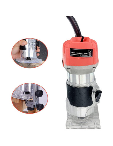 Router de Palma Cozyel 800W 1.71kg Rojo para Carpintería