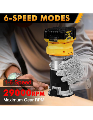 Router inalámbrico DeWalt 20V MAX 600W 6 velocidades 29,000 RPM