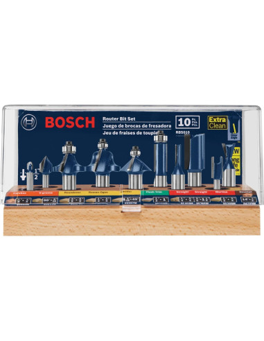 Router Bosch PR20EVS 1 HP Velocidad Variable 10 Piezas