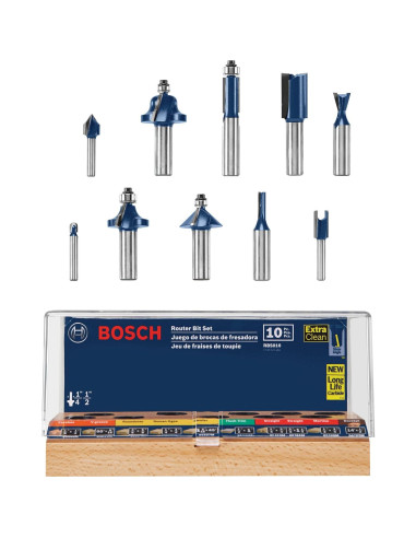 Router Bosch PR20EVS 1 HP Velocidad Variable 10 Piezas