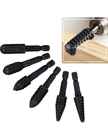 Juego de Fresas Rotativas Mesee 10 Piezas 1/4" Vástago Hexagonal