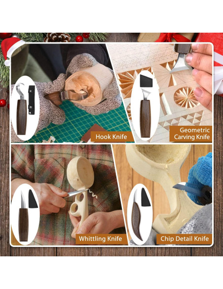 Kit de Tallado en Madera 22PCS con Guantes Anticortes Kit de Tallado en Madera 22PCS con Guantes Anticortes