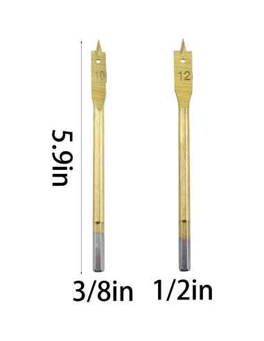 Juego de 6 Brocas Planas TAODAN Acero al Carbono 0,95-2,54 cm