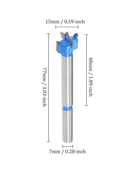 Broca Forstner Kozelo 15mm Carburo para Madera Broca Forstner Kozelo 15mm Carburo para Madera