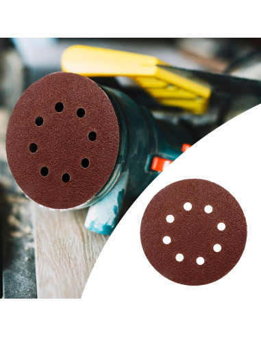 Discos de Lijado Antrader 50 PCS 12,7 cm 40 Grano 8 Agujeros