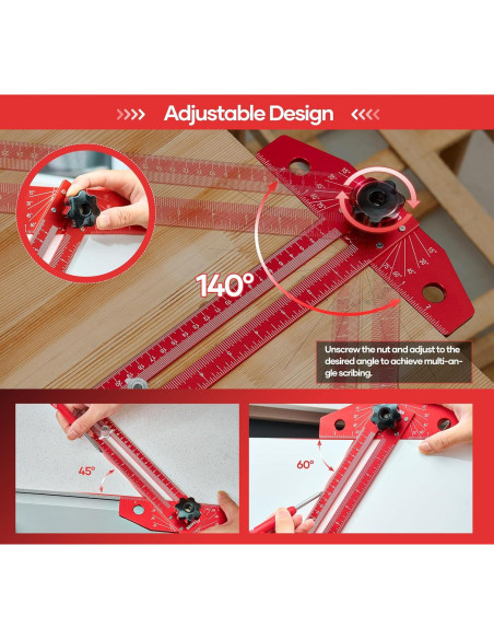 Regla T Saker Ajustable de Aluminio 40 cm con Escala de Ángulo Regla T Saker Ajustable de Aluminio 40 cm con Escala de Ángulo