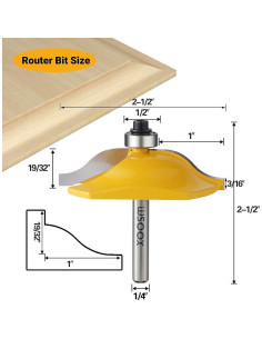 Juego de Brocas para Router WSOOX 3 Piezas 1/4" Carburo 2