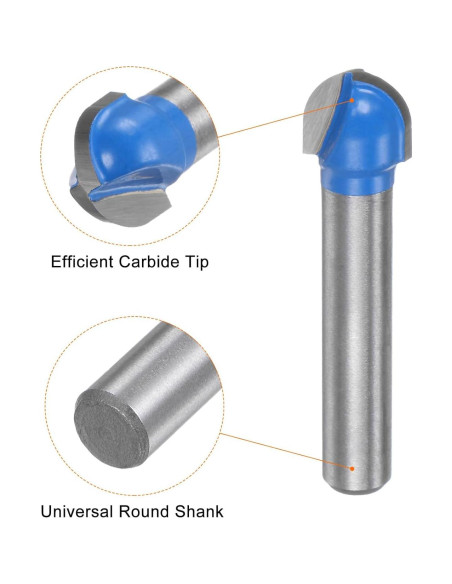 Fresa de Router HARFINGTON 2pcs 9.52mm Carburo Punta Redonda Fresa de Router HARFINGTON 2pcs 9.52mm Carburo Punta Redonda