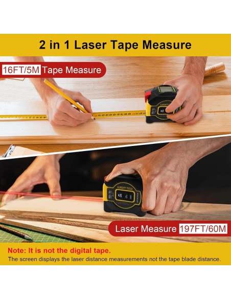 Cinta Métrica Láser Digital Almighty Tools 2 en 1 60m 5m Cinta Métrica Láser Digital Almighty Tools 2 en 1 60m 5m