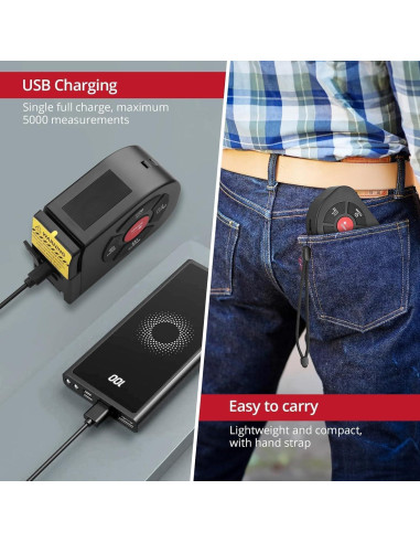 Cinta Métrica Láser BINTA 50m/5m Pantalla Digital USB-C