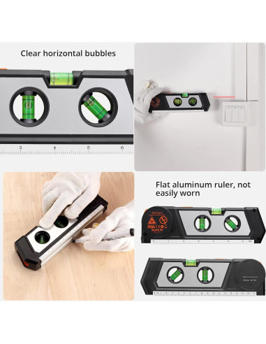 Nivel Láser Neoteck Multifuncional con Cinta Métrica 3m