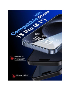 Protector de Pantalla Vidrio Templado MAGIC JOHN para iPhone 15 Pro 6.1" 2