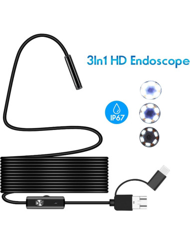 Cámara Endoscopio MEIBAOGE 1 Metro Luz LED Ajustable
