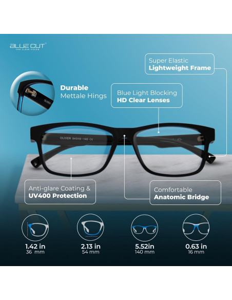 Gafas Blue Cut Anti-Fatiga Luz Azul Unisex con Estuche Gafas Blue Cut Anti-Fatiga Luz Azul Unisex con Estuche