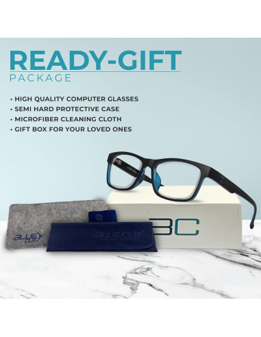 Gafas Blue Cut Anti-Fatiga Luz Azul Unisex con Estuche