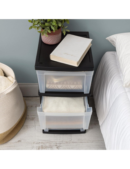 Organizador de Cajones IRIS USA, 3 Cajones, Plástico Negro Organizador de Cajones IRIS USA, 3 Cajones, Plástico Negro