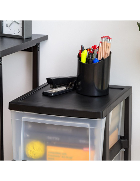 Organizador de Cajones IRIS USA, 3 Cajones, Plástico Negro Organizador de Cajones IRIS USA, 3 Cajones, Plástico Negro