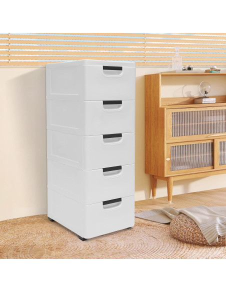 Cómoda Vertical Ringmaster 5 Cajones Blanco Apilable Cómoda Vertical Ringmaster 5 Cajones Blanco Apilable