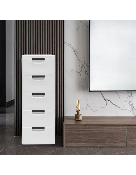 Cómoda Vertical Ringmaster 5 Cajones Blanco Apilable Cómoda Vertical Ringmaster 5 Cajones Blanco Apilable